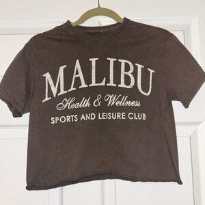 Malibu Brown Cropped TShirt